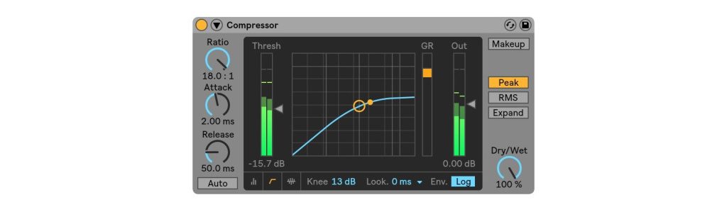 Parallel Compression: Ableton Live Compressor